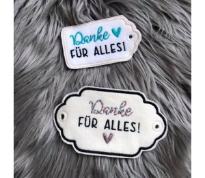 Stickserie ITH - Anhänger Abschied & Danke